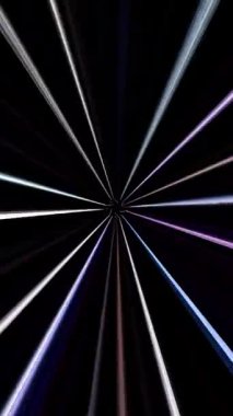 3D parlak çizgiler siyah arka planda dalga hareketini ayarlar.