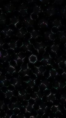 3D parlak çizgiler siyah arka planda dalga hareketini ayarlar.