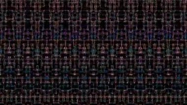 3D soyut parlak çizgiler, dalga, renkli, siyah arkaplan