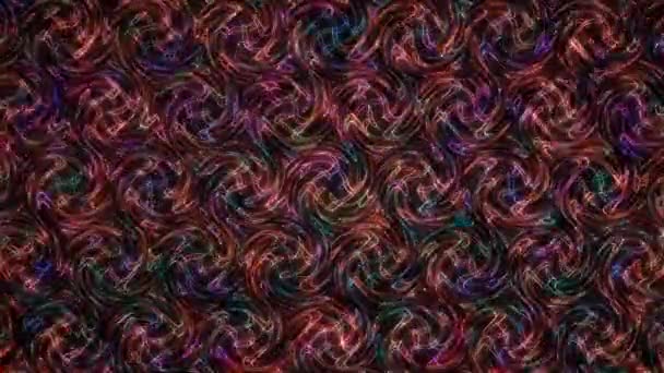 Abstract Shining Bright Lines Set Wave Colorful Black Background — Stockvideo