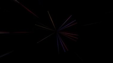 3D soyut parlak çizgiler, dalga, renkli, siyah arkaplan