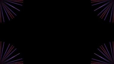 3D soyut parlak çizgiler, dalga, renkli, siyah arkaplan