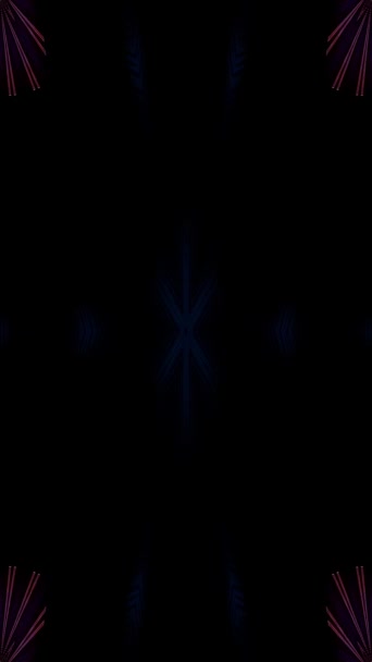 Абстрактні Лінії Барвисті Світло Блискуча Кругла Форма Центрі Чорний Фон — стокове відео