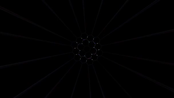 輝く美しい抽象万華鏡 微妙な動きを調節する放射状の光 — ストック動画