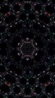 soyut çizgiler merkezde parlayan renkli ışık, siyah arkaplan