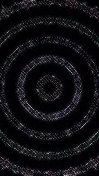 Lignes Abstraites Lumière Colorée Brillant Forme Ronde Centre Fond Noir — Video
