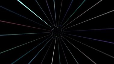 soyut çizgiler merkezde parlayan renkli ışık, siyah arkaplan