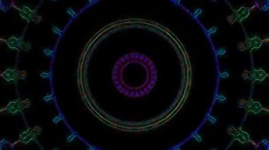 Soyut arka plan hareket eden çizgiler ve parlayan ışık noktaları. Çemberlerle canlandırma