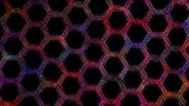 3D soyut parlak çizgiler, dalga, renkli, siyah arkaplan