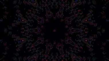 Soyut arka plan hareket eden çizgiler ve parlayan ışık noktaları. Çemberlerle canlandırma