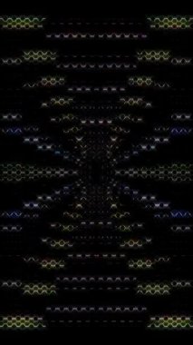 Siyah arkaplandaki renkli çizgilerle ince hareketleri düzenleyen, parıldayan, parlak güzel videolar.