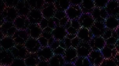 Siyah arkaplandaki renkli çizgilerle ince hareketleri düzenleyen, parıldayan, parlak güzel videolar.