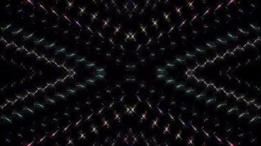 3D soyut parlak çizgiler, dalga, renkli, siyah arkaplan