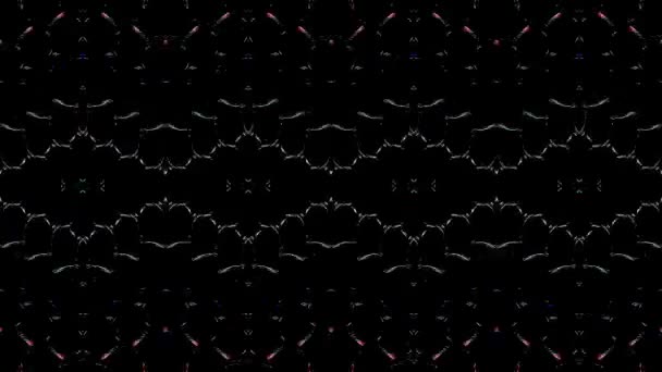 Abstrakte Leuchtende Helle Linien Setzen Welle Bunte Schwarze Hintergrund — Stockvideo