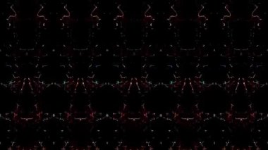 3D soyut parlak çizgiler, dalga, renkli, siyah arkaplan