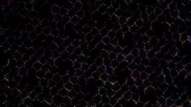 3D soyut parlak çizgiler, dalga, renkli, siyah arkaplan