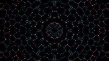 Soyut arka plan hareket eden çizgiler ve parlayan ışık noktaları. Çemberlerle canlandırma