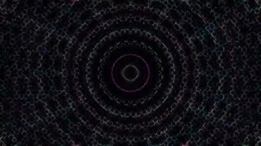 Soyut arka plan hareket eden çizgiler ve parlayan ışık noktaları. Çemberlerle canlandırma