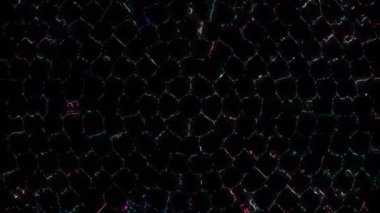 3D soyut parlak çizgiler, dalga, renkli, siyah arkaplan