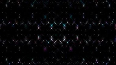 3D soyut parlak çizgiler, dalga, renkli, siyah arkaplan