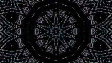 3D soyut parlak çizgiler, dalga, renkli, siyah arkaplan