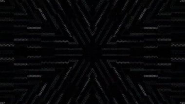 3D shining bright dots set colorful line wave motion, on black background