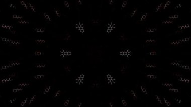 3D soyut parlak çizgiler, dalga, renkli, siyah arkaplan