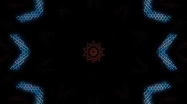 Soyut arka plan hareket eden çizgiler ve parlayan ışık noktaları. Çemberlerle canlandırma