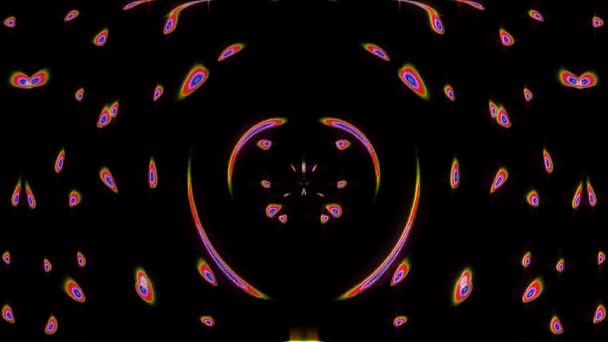 抽象的な背景移動縞と輝く光ドットで点滅します 円のアニメーション — ストック動画
