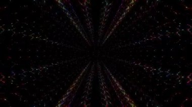 Siyah arkaplandaki renkli çizgilerle ince hareketleri düzenleyen, parıldayan, parlak güzel videolar.