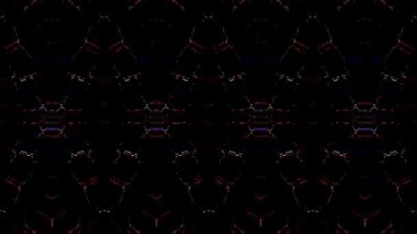 3D soyut parlak çizgiler, dalga, renkli, siyah arkaplan