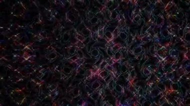 Soyut arka plan hareket eden çizgiler ve parlayan ışık noktaları. Çemberlerle canlandırma