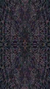 3D soyut parlak çizgiler, dalga, renkli, siyah arkaplan