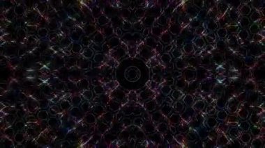 Soyut arka plan hareket eden çizgiler ve parlayan ışık noktaları. Çemberlerle canlandırma