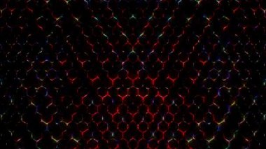 3D soyut parlak çizgiler, dalga, renkli, siyah arkaplan