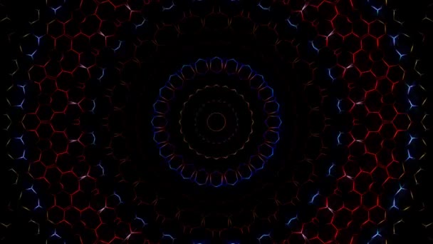 Fundal Abstract Dungi Mișcare Intermitent Puncte Luminoase Strălucitoare Animație Cercuri — Videoclip de stoc