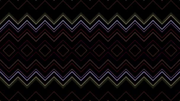 Abstract Shining Bright Lines Set Wave Colorful Black Background — Stock Video
