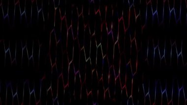 3D soyut parlak çizgiler, dalga, renkli, siyah arkaplan