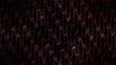 3D soyut parlak çizgiler, dalga, renkli, siyah arkaplan