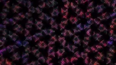 3D soyut parlak çizgiler, dalga, renkli, siyah arkaplan