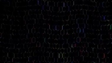 3D soyut parlak çizgiler, dalga, renkli, siyah arkaplan