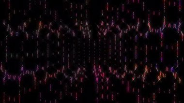 Siyah arkaplandaki renkli çizgilerle ince hareketleri düzenleyen, parıldayan, parlak güzel videolar.