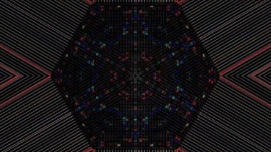 Soyut arka plan hareket eden çizgiler ve parlayan ışık noktaları. Çemberlerle canlandırma