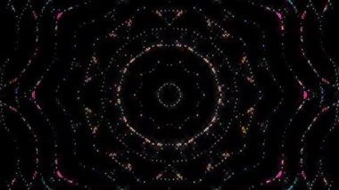 soyut çizgiler renkli noktalar ışık merkezde parlıyor, siyah arkaplan