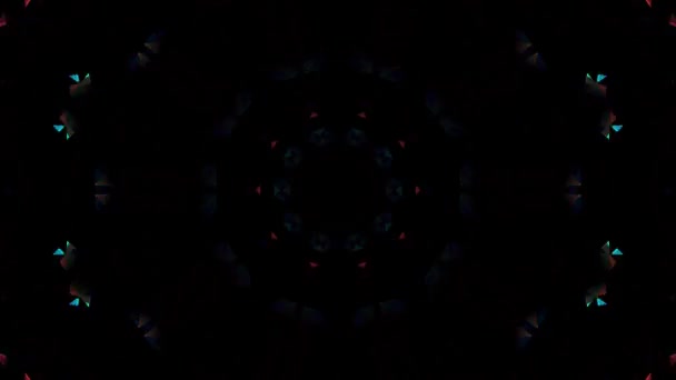 Анимированный Цифровой Контент Цветные Изогнутые Круглые Линии Черном Фоне Бесшовная — стоковое видео