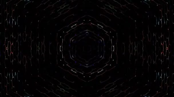 Abstrakter Hintergrund Der Streifen Bewegt Und Mit Leuchtenden Lichtpunkten Blinkt — Stockvideo