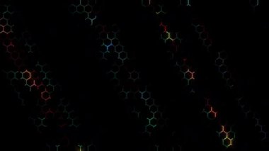 3D parlak çizgiler dalga soyut arkaplan hareketli çizgiler ve parlayan ışık noktalarıyla parlıyor