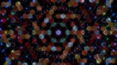 Soyut arka plan hareket eden çizgiler ve parlayan ışık noktaları. Çemberlerle canlandırma