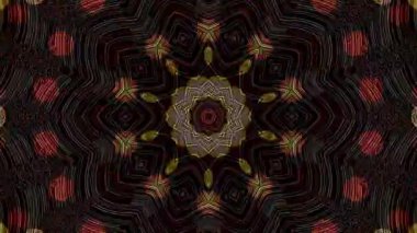 Soyut Kaleydoskop deseni tam renklerle. Sihirli mandala. 4k