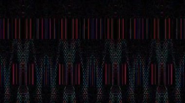 3D soyut parlak çizgiler, dalga, renkli, siyah arkaplan